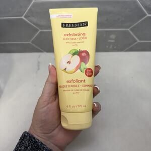 1 FREEMAN EXFOLIATING CLAY MASK & SCRUB APPLE CIDER VINEGAR 6oz-All SKIN TYPES